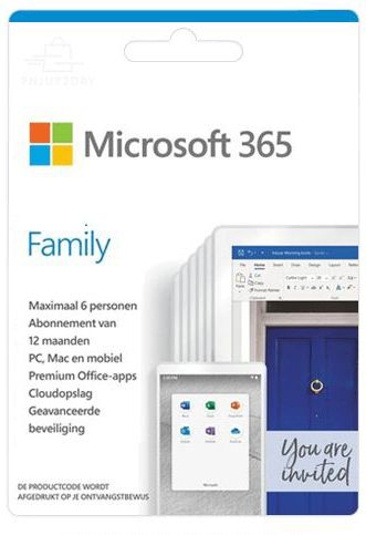 Microsoft 365 Family - 6 Gebruikers - NL - 1 Jaar Abonnement - Download
