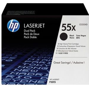 HP 55X 2-pack High Yield Black Original LaserJet Toner Cartridges tonercartridge 2 stuk(s) Origineel Zwart