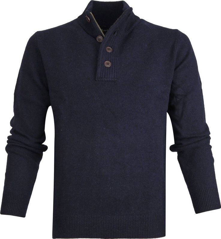 Barbour Trui Wol Patch Navy - Heren - Schipperstrui