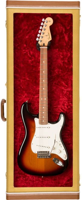 Fender® Beschermhoes voor elektrische gitaar - Met kijkvenster - Kleur: tweed / rode pluche voering