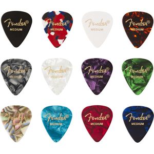 Fender - Celluloid Medley - Plectrum - Medium - 12 stuks