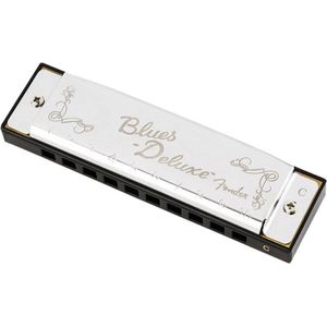 Fender blauws Deluxe Harmonica Key of C Diatonische mondharmonica
