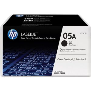 HP 05A 2-pack (Opruiming 2 x 1-pack los) zwart (CE505D) - Toners - Origineel