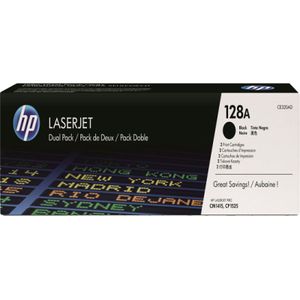 HP 128A originele zwarte LaserJet tonercartridge, 2-pack