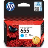 HP HP 655 - dye-based cyan - original - ink cartridge