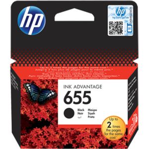HP - 655 - Inktcartridge - Zwart - Capaciteit 550 pagina’s
