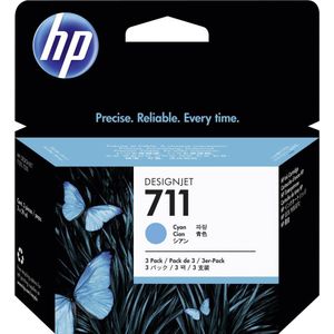 HP Original 711 Druckerpatrone - cyan 3er Pack (CZ134A)