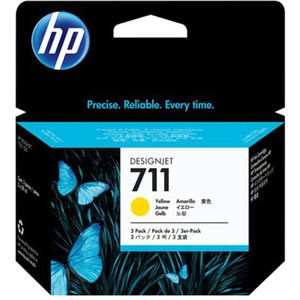 Inktpatroon HP 711 (CZ136A) multipack geel 3 stuks (origineel)