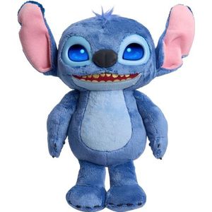 Just Play Disney Stitch Many Moods Interactief pluche dier, 34,3 cm, meer dan 50 geluiden en zinnen, expressief lcd-scherm op de ogen, speelgoed voor kinderen vanaf 3 jaar