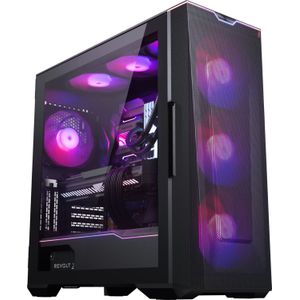 Phanteks ECLIPSE G500A DRGB, Midi Tower, PC, Zwart, ATX, EATX, micro ATX, Mini-ITX, Staal, Gehard glas, Gamen