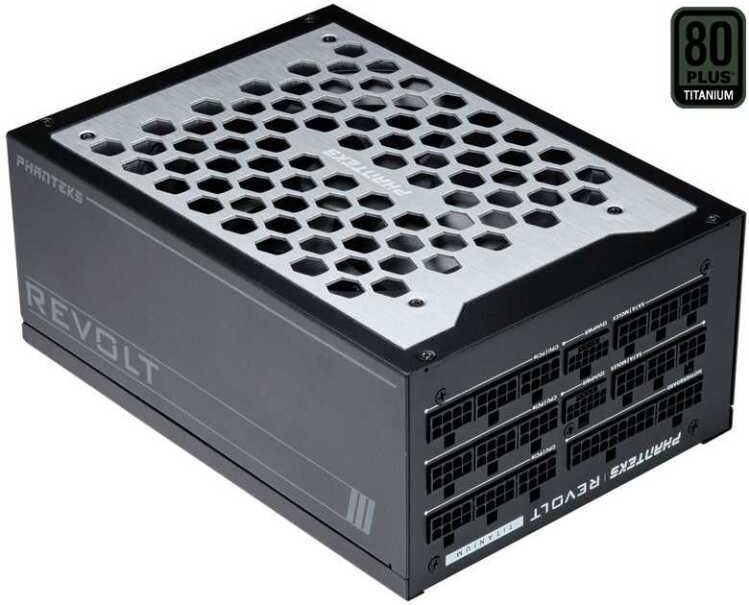 Phanteks - Revolt - Voeding - Zwart - 1600W, Intel ATX 3.0-gecertificeerd, 0 RPM mode