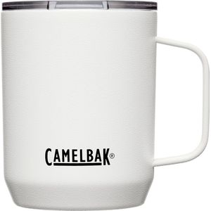 CamelBak Camp Mug Vacuümisolatie - 350 ml - Isolatie Drinkbeker - Dubbelwandig - Antislip Siliconen Bodem - Losse Dop (3 standen) - Wit