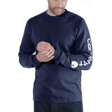 Carhartt EK231 Signature Sleeve Logo Longsleeve T-Shirt - Relaxed Fit - Navy