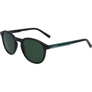 Lacoste, Zwart/Groene Zonnebril Zwart, unisex, Maat:50 MM