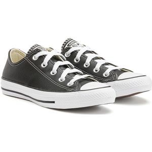 Converse, Zwarte Casual Leren Sneakers Zwart, Heren, Maat:43 EU