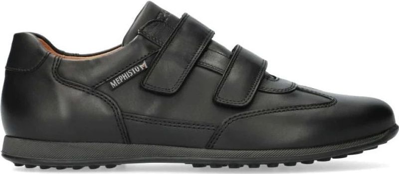 Mephisto - Lorens - Heren Sneaker - Zwart - Leer - Klittenband