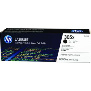 HP 305X 2-pack High Yield Black Original LaserJet Toner Cartridges tonercartridge 2 stuk(s) Origineel Zwart