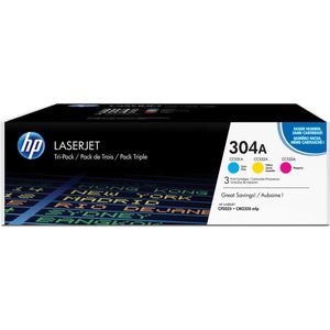 HP 304A 3-pack Cyan/Magenta/Yellow Original LaserJet Toner Cartridges tonercartridge 3 stuk(s) Origineel Cyaan, Magenta, Geel