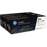 HP 305A LaserJet Tonercartridge - 3-pack - Cyaan/Magenta/Geel