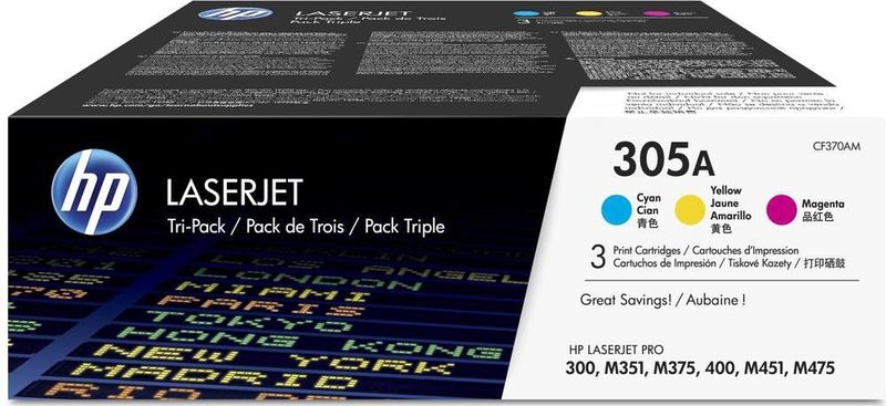 HP 305A (CF370AM) - 3-farbig - Toner - Multipack