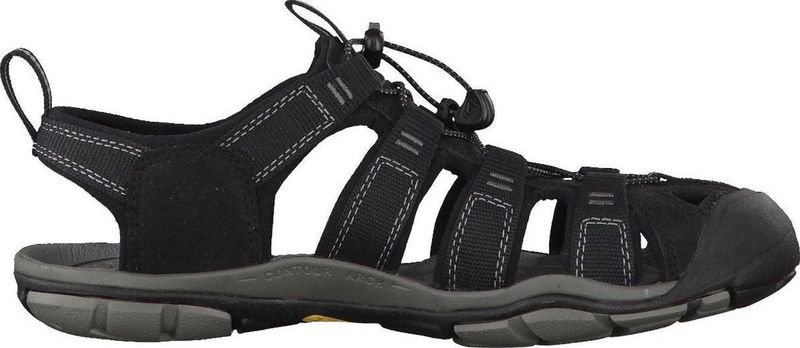 KEEN - Clearwater CNX - Sandalen - Zwart/Gargoyle - Wasbare Polyester, Sneldrogend, Bungee-Vetersluiting
