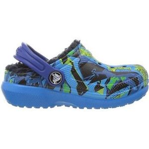 Crocs  KID'S CLASSIC FUZZ LINED GRAPHIC CLOG  sandalen  kind Blauw