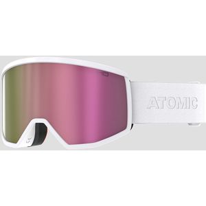 Atomic FOUR HD skibril, wit, skibril met contrasterende kleuren, hoogwaardige gespiegelde snowboardbril, bril met Live Fit frame, skibril met groot gezichtsveld