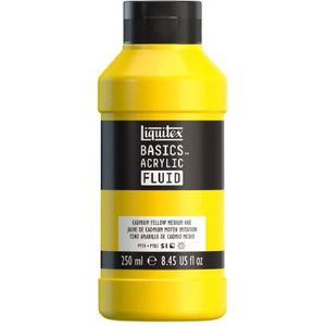 Liquitex 8870380 Basics Fluid acrylverf met vloeiende consistentie, sneldrogend, lichtecht, waterbestendig, op waterbasis, fles van 118 ml, cadmiumgeel, lichte kleur