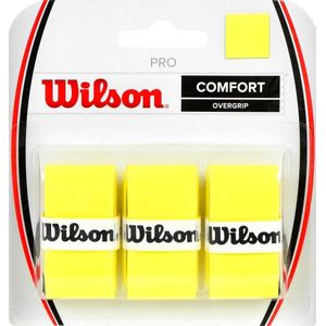 Wilson WRZ4014YE Unisex gripband Pro overgrip, geel, 3 stuks,Meerkleurig