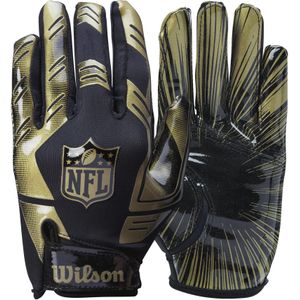 Wilson American Football Receiver handschoenen NFL STRETCH FIT RECEIVERS Glove, eenheidsmaat, zwart/goud, WTF930600M