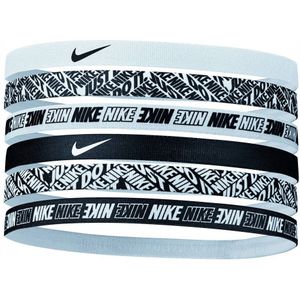 Nike Printed Elastic Hairbands 6-pack - White/Black