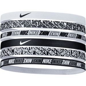 Nike Printed Elastic Hairbands 6-pack - White/Black