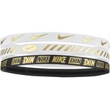 Nike w headbands 3.0 3 pk metallic in de kleur wit/zwart.