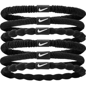 Nike - Flex Hair Tie - Haaraccessoire - Zwart en Wit - 6-pack