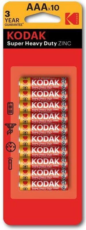 Kodak - AAA Alkaline Batterijen - 10 Stuks - Extra Heavy Duty