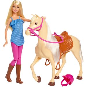 Barbie pop met paard Met zadel en hoofdstel