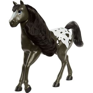 Spirit Semental zwart Mustang speelgoed met paardenhaar en gewrichtskop (Mattel GXD98)