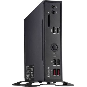 Shuttle XPC slim Barebone DS20U7V2, i7-10510U, 2x LAN (1xGbit, 1x 2.5Gbit), 1xCOM, 1xHDMI, 1xDP, ventilatorloos , 24/7 permanent gebruik, 1,3L maat pc, Mini PC barebone, Intel SoC, DDR4-SDRAM, PCI Express, SATA III, 65 W