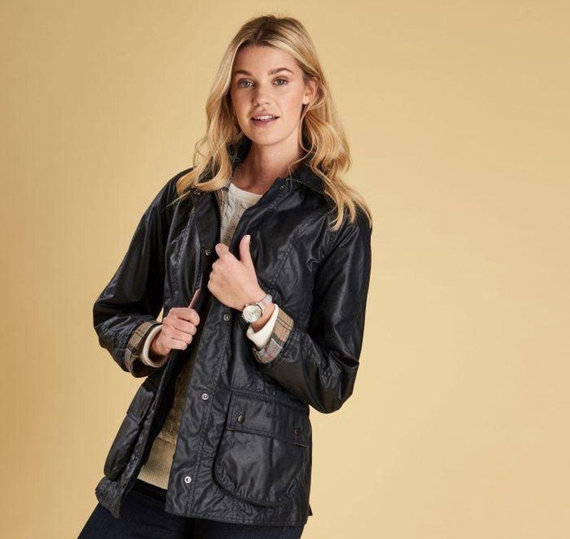 Barbour Beadnell Wax Jacket Dames - Kleur Sage - Regular Fit