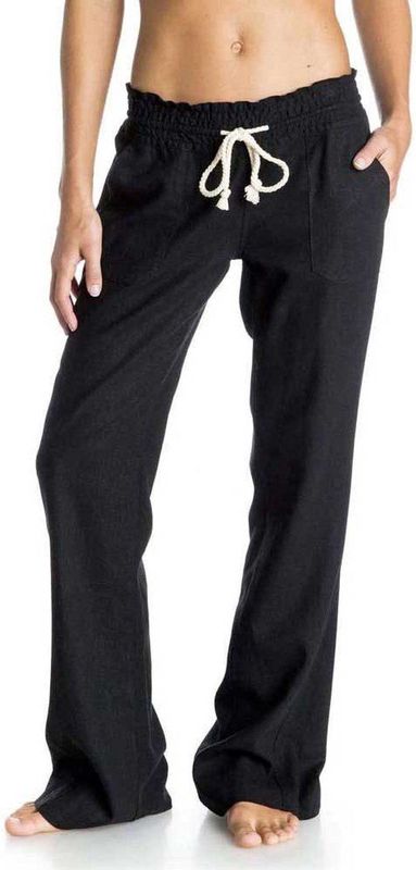 Roxy - Oceanside Pant - Pantalon - Lichtblauw - Vlas Linnen en Viscose