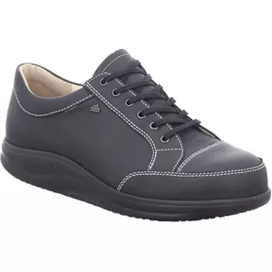 Finn Comfort Prezzo Veterschoenen voor heren, nubuckleer, vrije tijd, elegante schoenen, effen, veterschoen, breed, nubuck, zwart, 41 EU