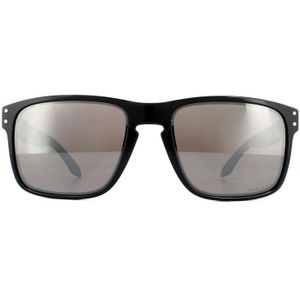 Oakley Holbrook OO 9102 E1 55 - vierkant zonnebrillen, mannen, zwart, spiegelend