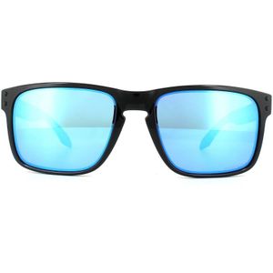Oakley Holbrook OO 9102 F5 55 - vierkant zonnebrillen, mannen, zwart, spiegelend
