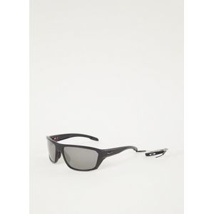 Oakley, Accessoires, unisex, Zwart, ONE Size, Zwarte Rechthoekige Zonnebril met Grijze Tint