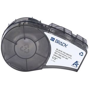 Brady M21-500-581-WT tape herpositioneerbaar vinyl zwart op wit 12,70 mm (origineel)