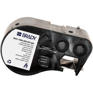 Brady M4C-1000-595-WT-BK tape vinyl zwart op wit | 25,4 mm x 7,62 m (origineel)