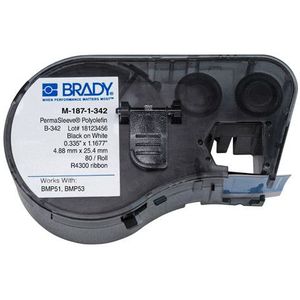 Brady M5-187-1-342 tape krimpkous zwart op wit | 8,50 mm x 25,78 mm (origineel)