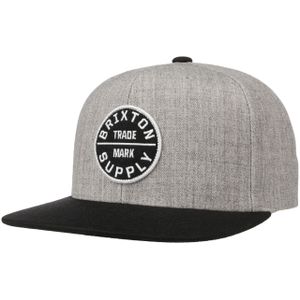 BRIXTON Oath III Snapback Baseball Cap Heren, lichtgrijs/zwart