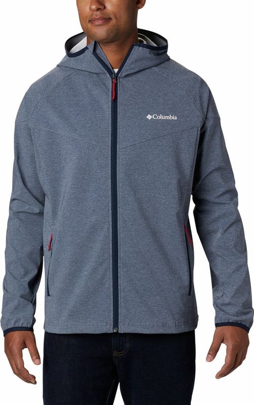 Columbia - Softshell Herenjas - Collegiate Navy Heather - Waterafvoerende Stof - Verstelbare Capuchon