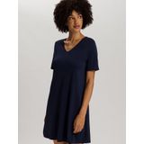 Hanro Nachthemd ' Cotton Silk '  donkerblauw